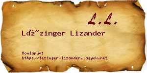 Lézinger Lizander névjegykártya